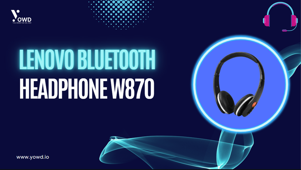 Enhance Your Audio Experience with Lenovo W870 Bluetooth Headphones in Black/Orange