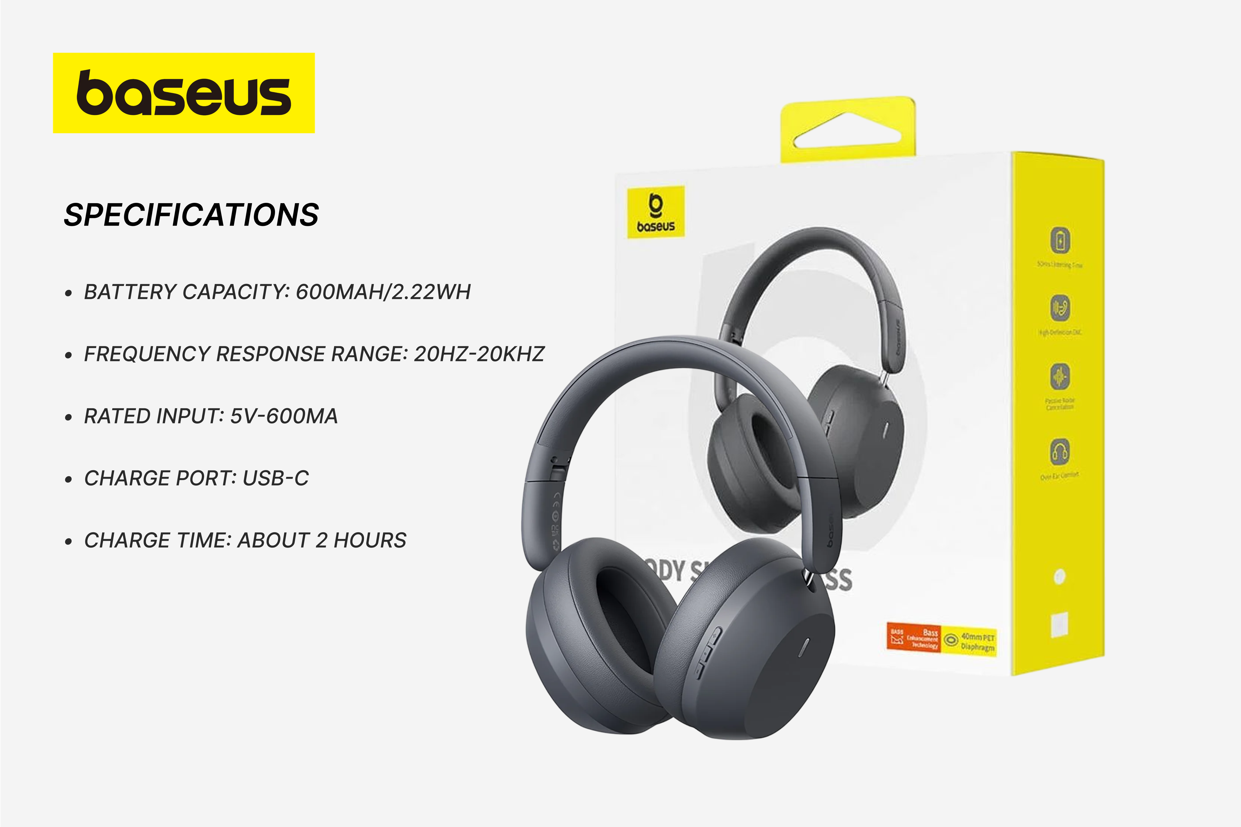 Baseus Body Shaking Bass Wireless Headphones