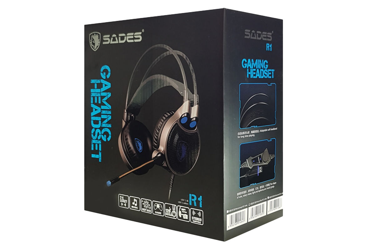 SADES Gaming Headset SA - R1, USB, 7.1CH, LED, Black