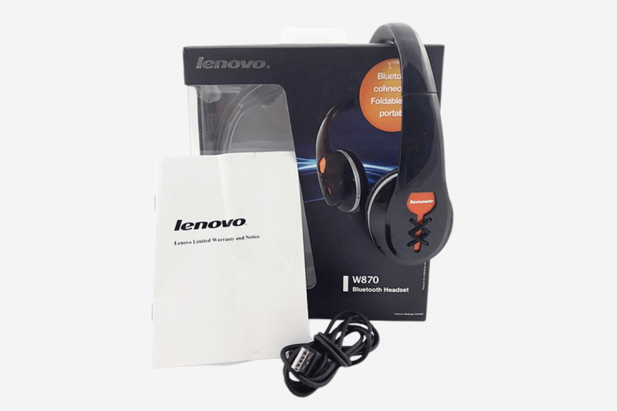 Lenovo Bluetooth Headphone W870 | Black/Orange