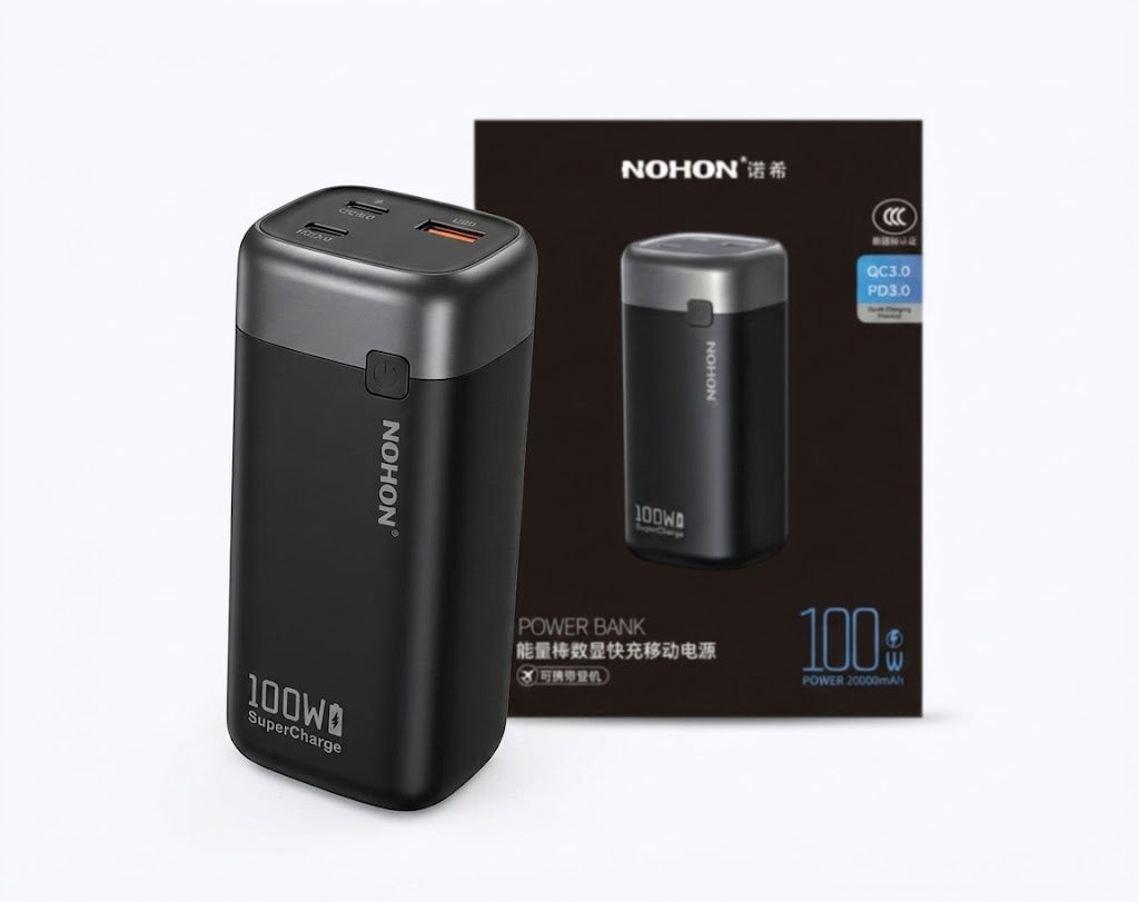 NOHON 100W Power Bank 20000mAh – PD 3.0 & QC 3.0 Fast Charger