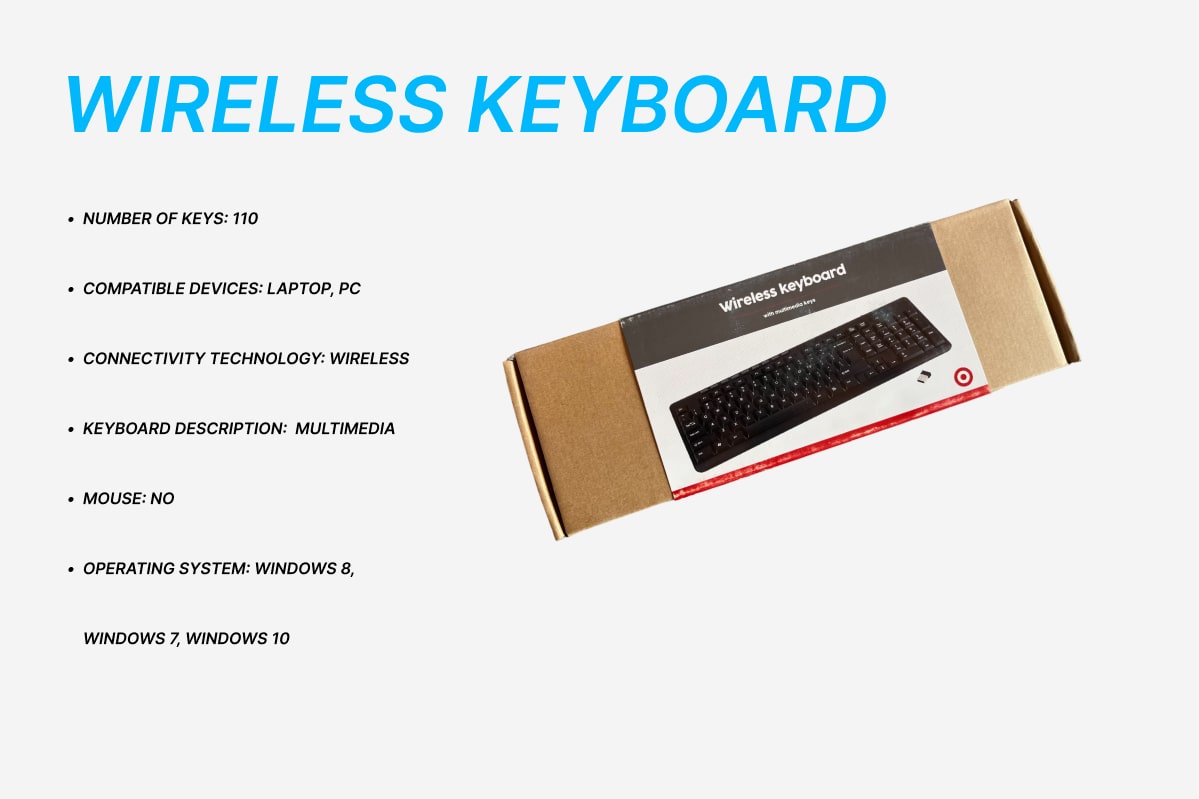 Wireless Keyboard with Multimedia Keys 4
